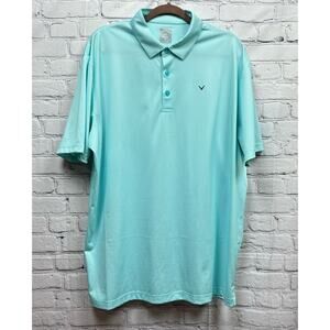 Callaway Golf Opti Dri Mens Blue Micro Stripe Polo Shirt Size XL